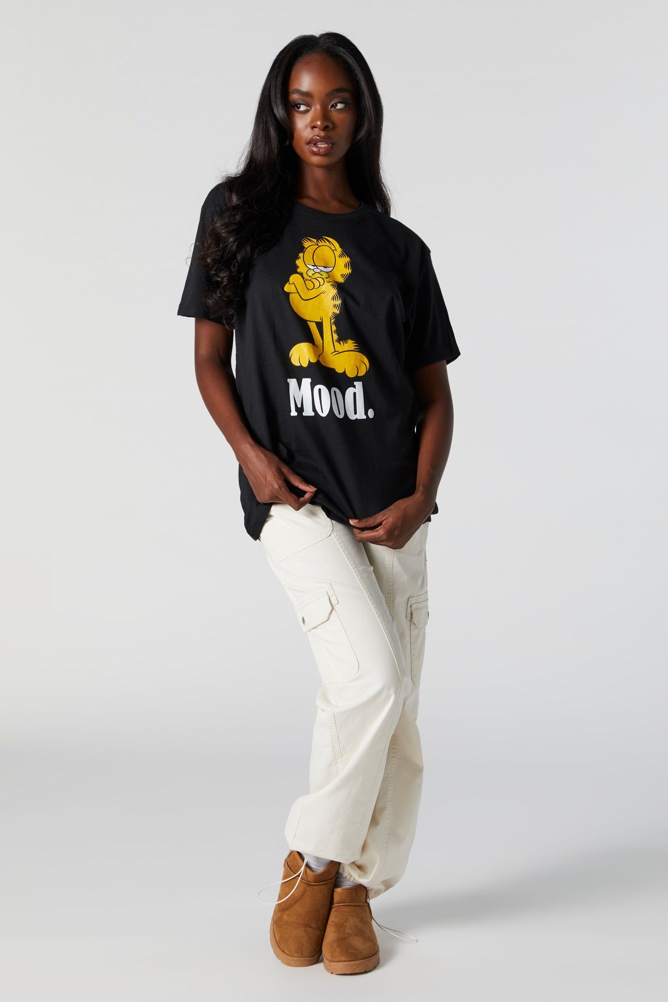 T-shirt de coupe garçonne à imprimé Garfield Mood sold by Urban Planet product image thumbnail 4