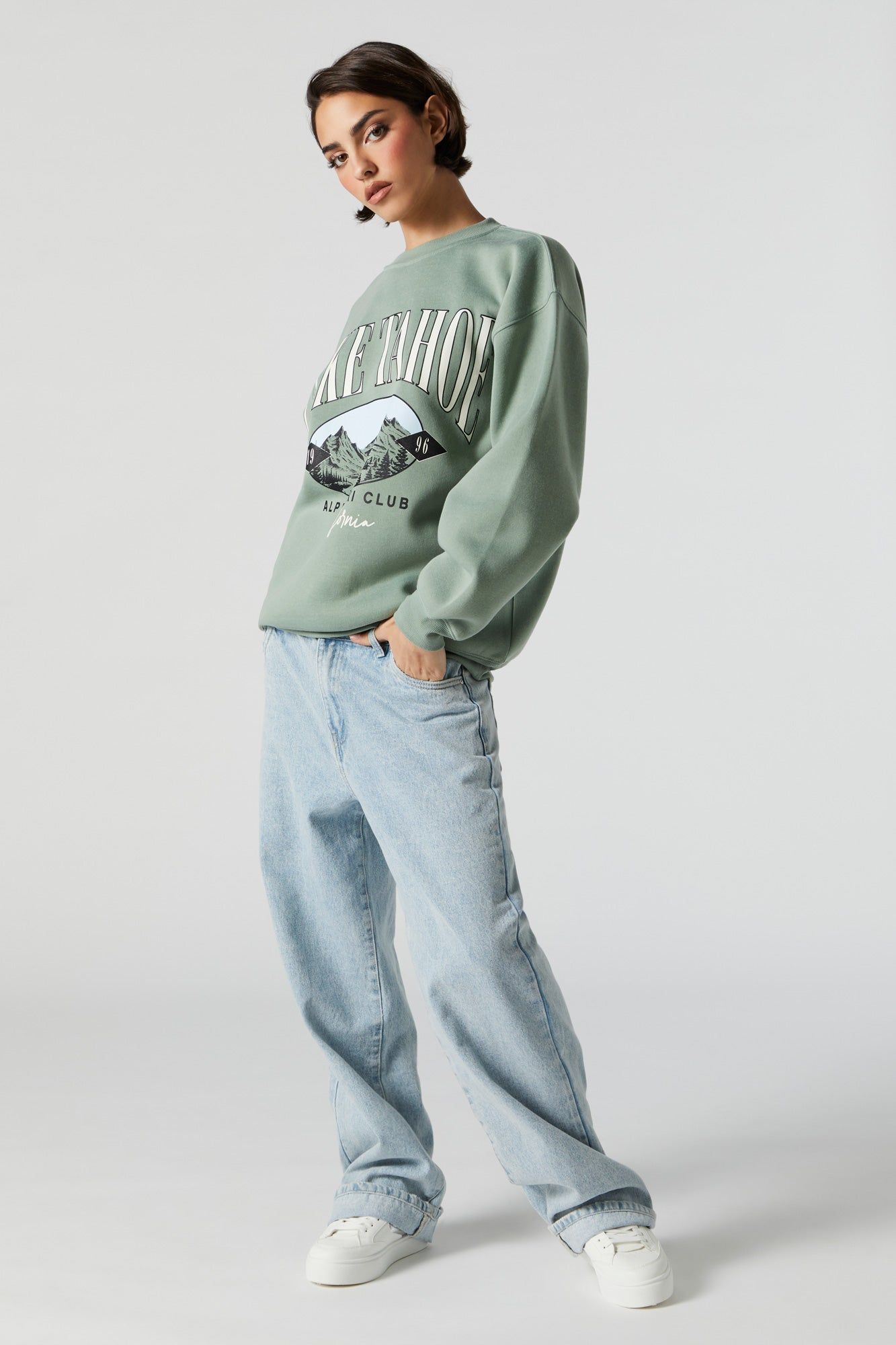 Lake Tahoe Graphic Fleece Sweatshirt sold by Urban Planet product image thumbnail 3