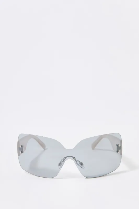 Rimless Shield Sunglasses sold by Urban Planet