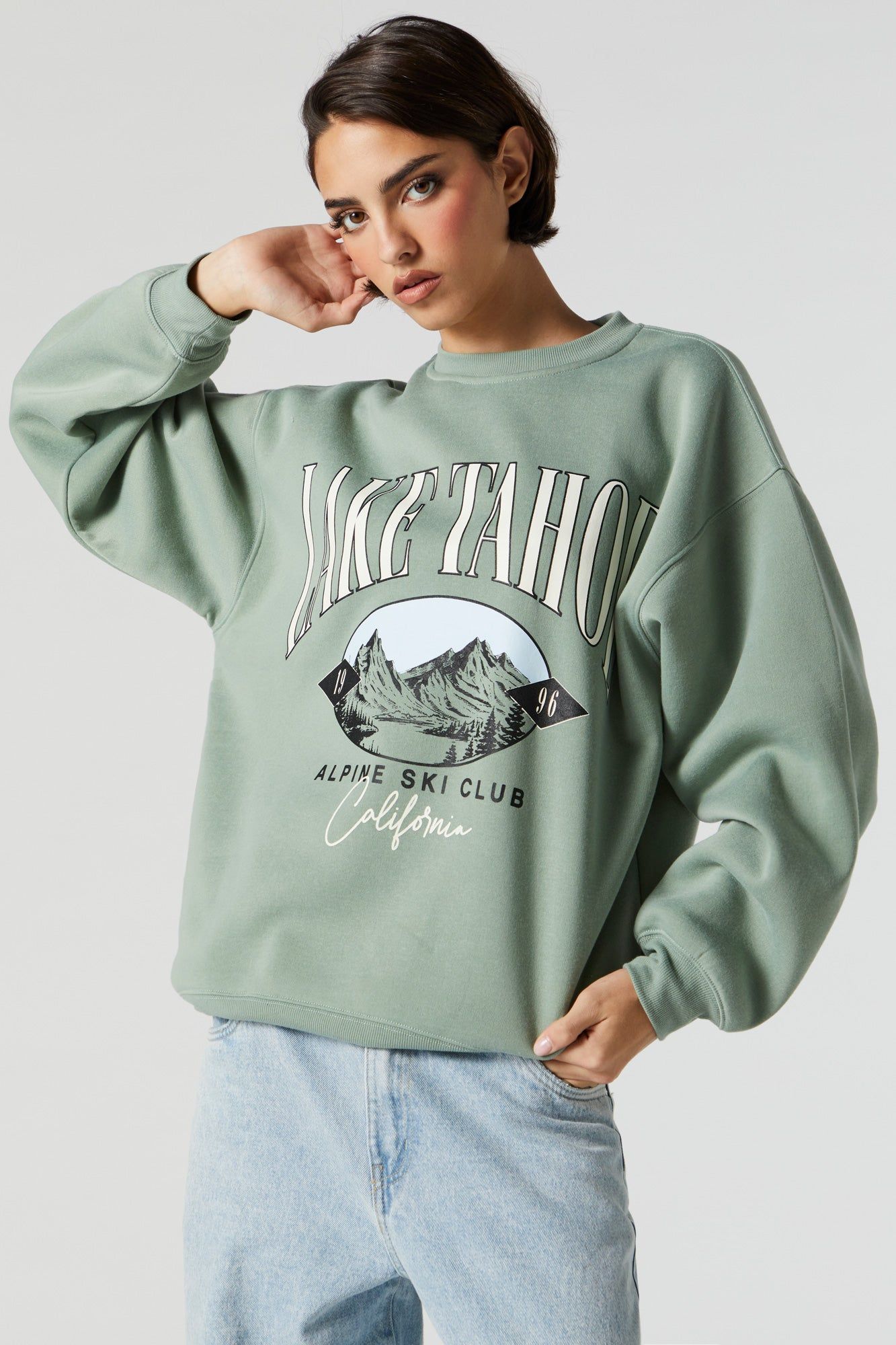 Lake Tahoe Graphic Fleece Sweatshirt sold by Urban Planet