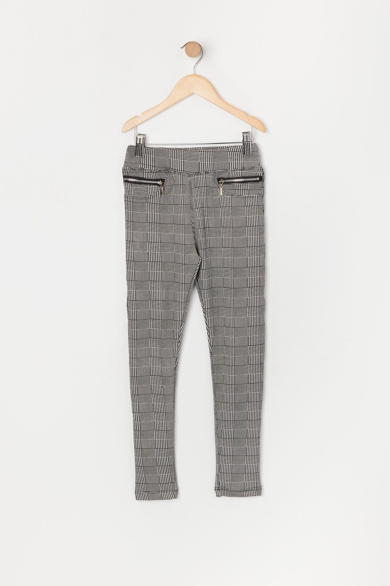 Girls Super Soft Houndstooth Zip Pocket Legging sold by Urban Planet