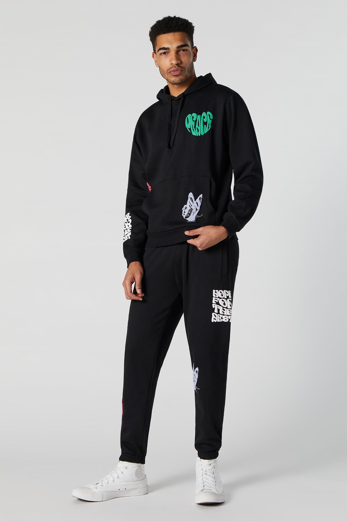 Peace Graphic Fleece Jogger sold by Urban Planet product image thumbnail 2