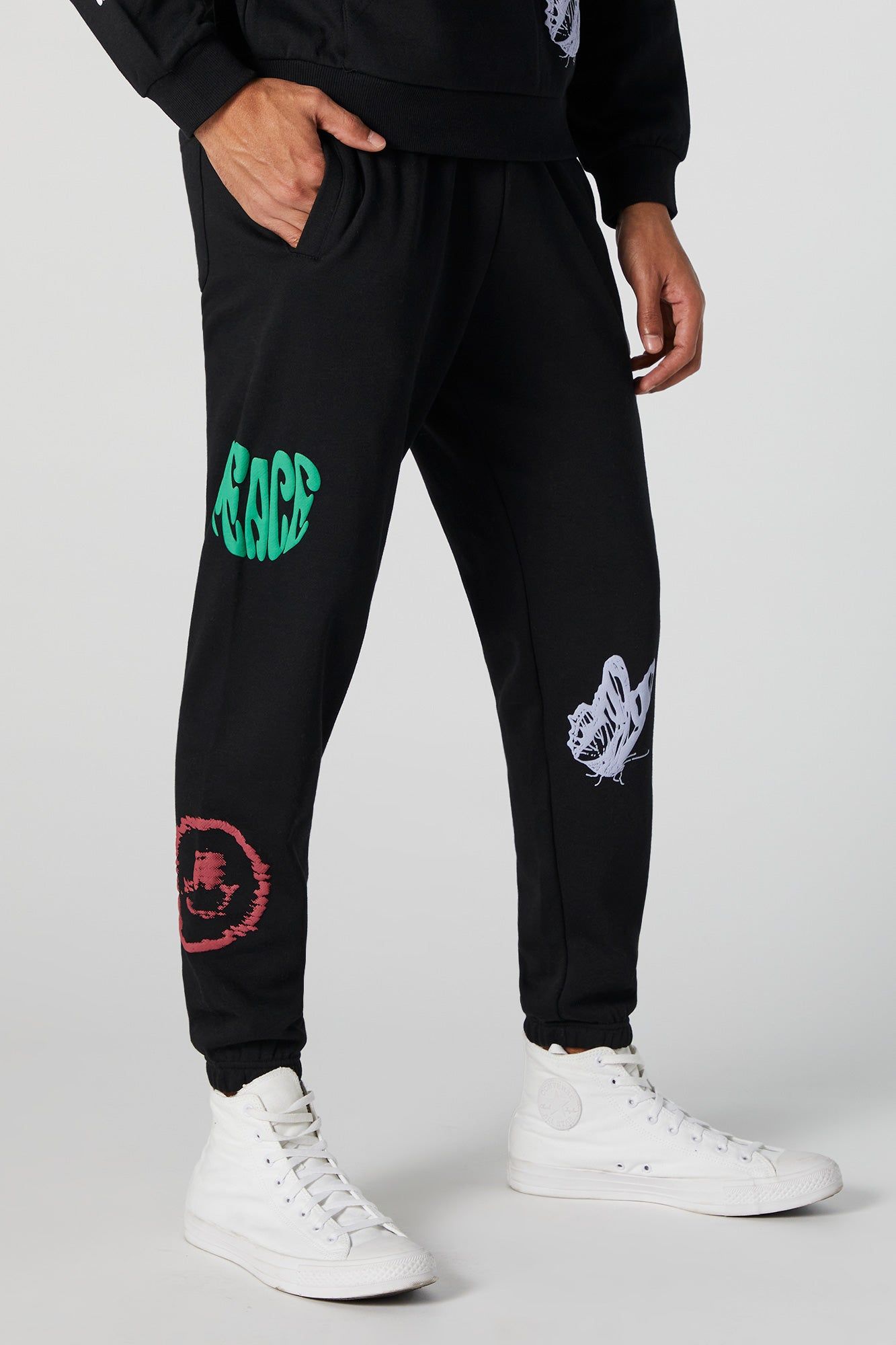 Peace Graphic Fleece Jogger sold by Urban Planet