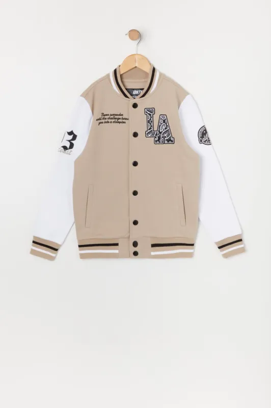 Boys Los Angeles Embroidered Varsity Jacket sold by Urban Planet