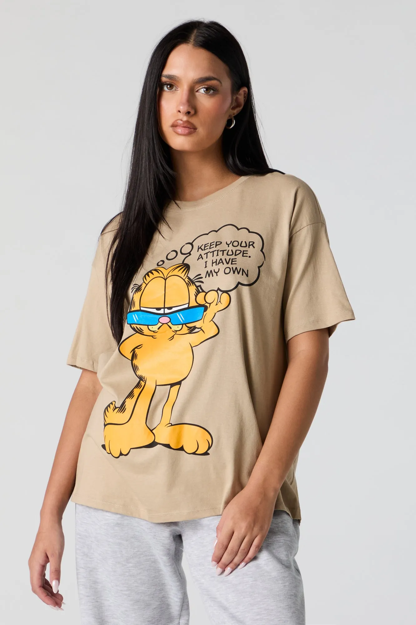 Garfield Graphic Boyfriend T-Shirt sold by Urban Planet
