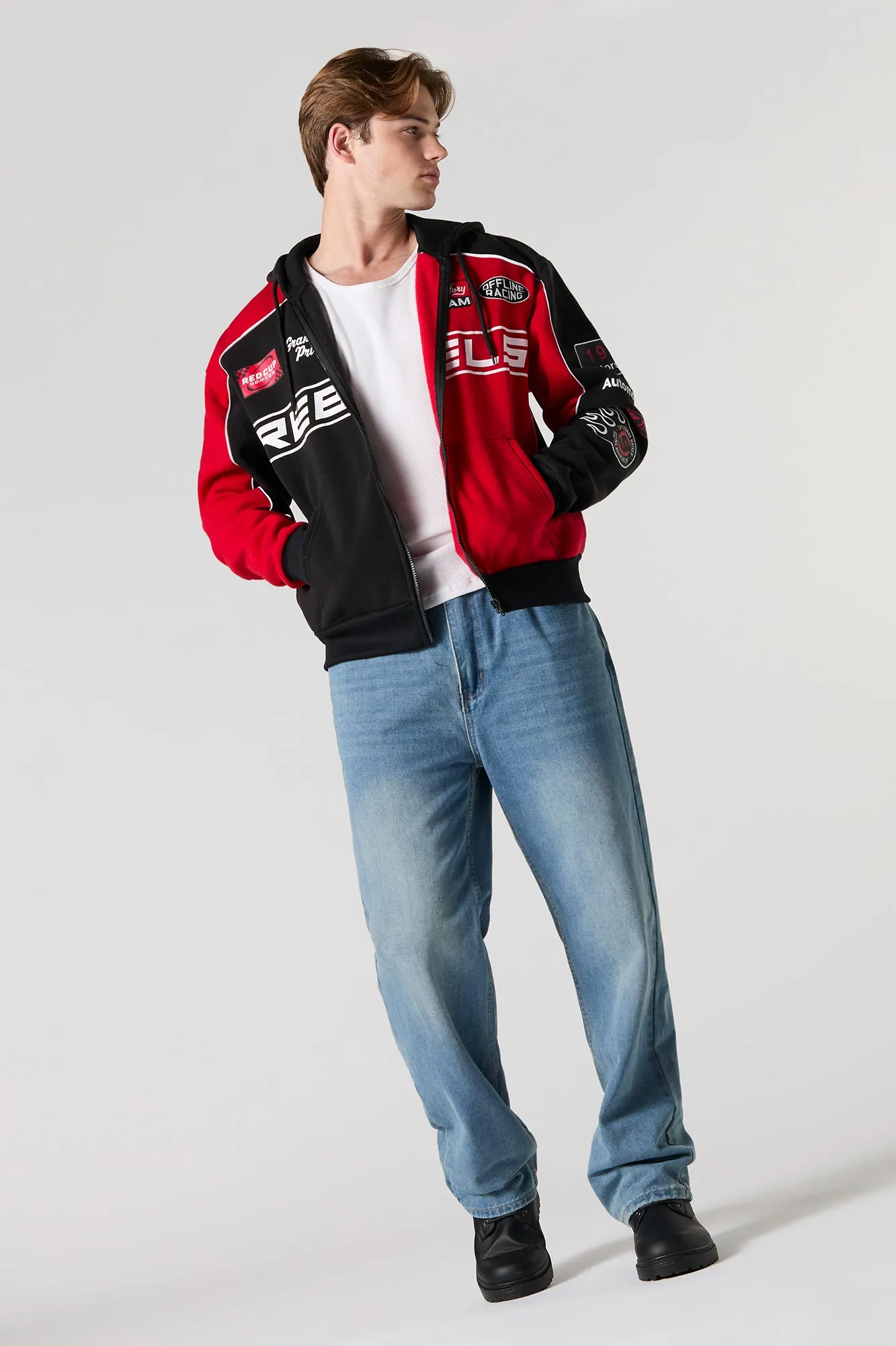 Colourblock Zip-Up Racing Hoodie sold by Urban Planet product image thumbnail 3