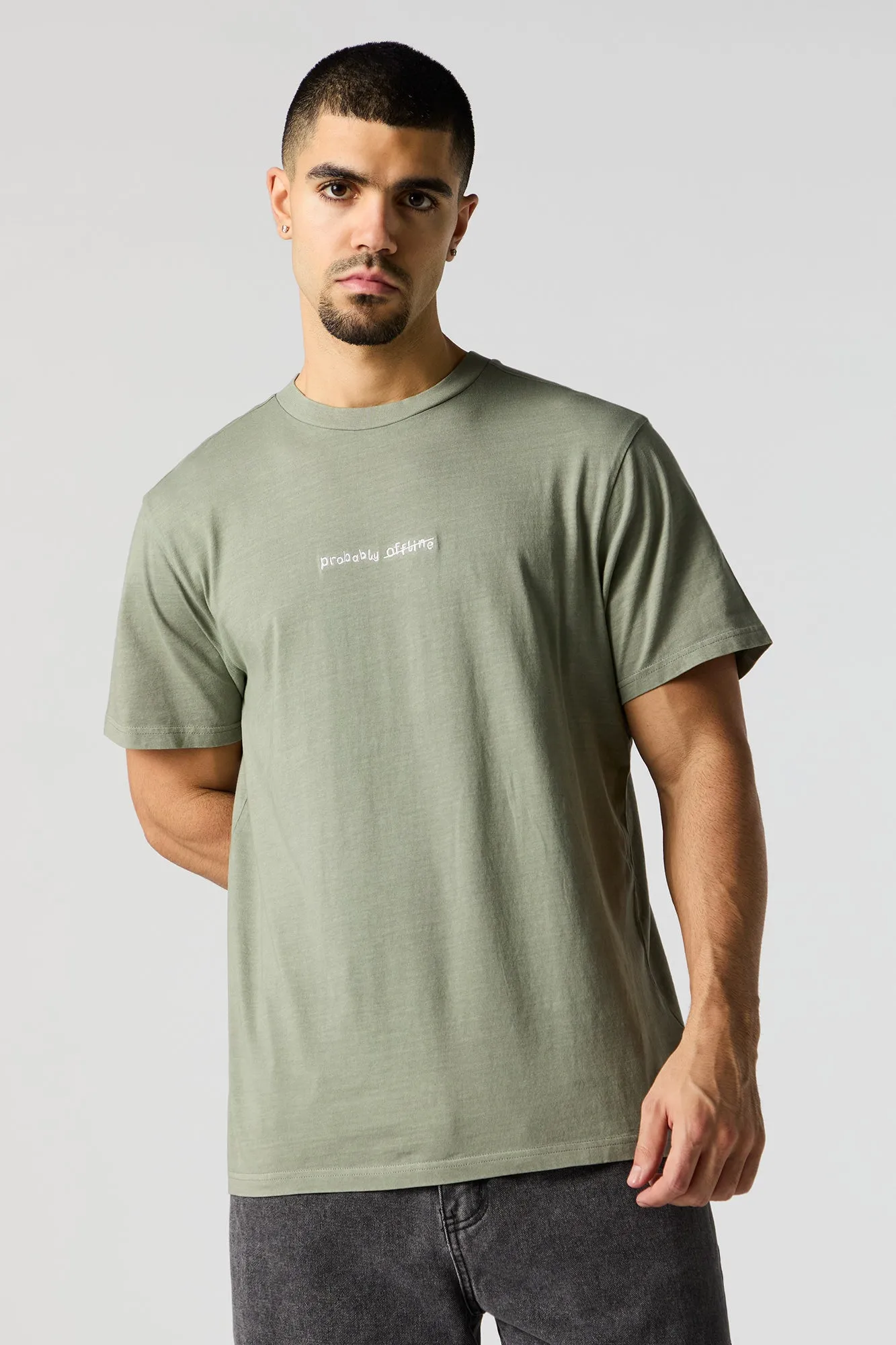 Probably Offline Embroidered T-Shirt sold by Urban Planet