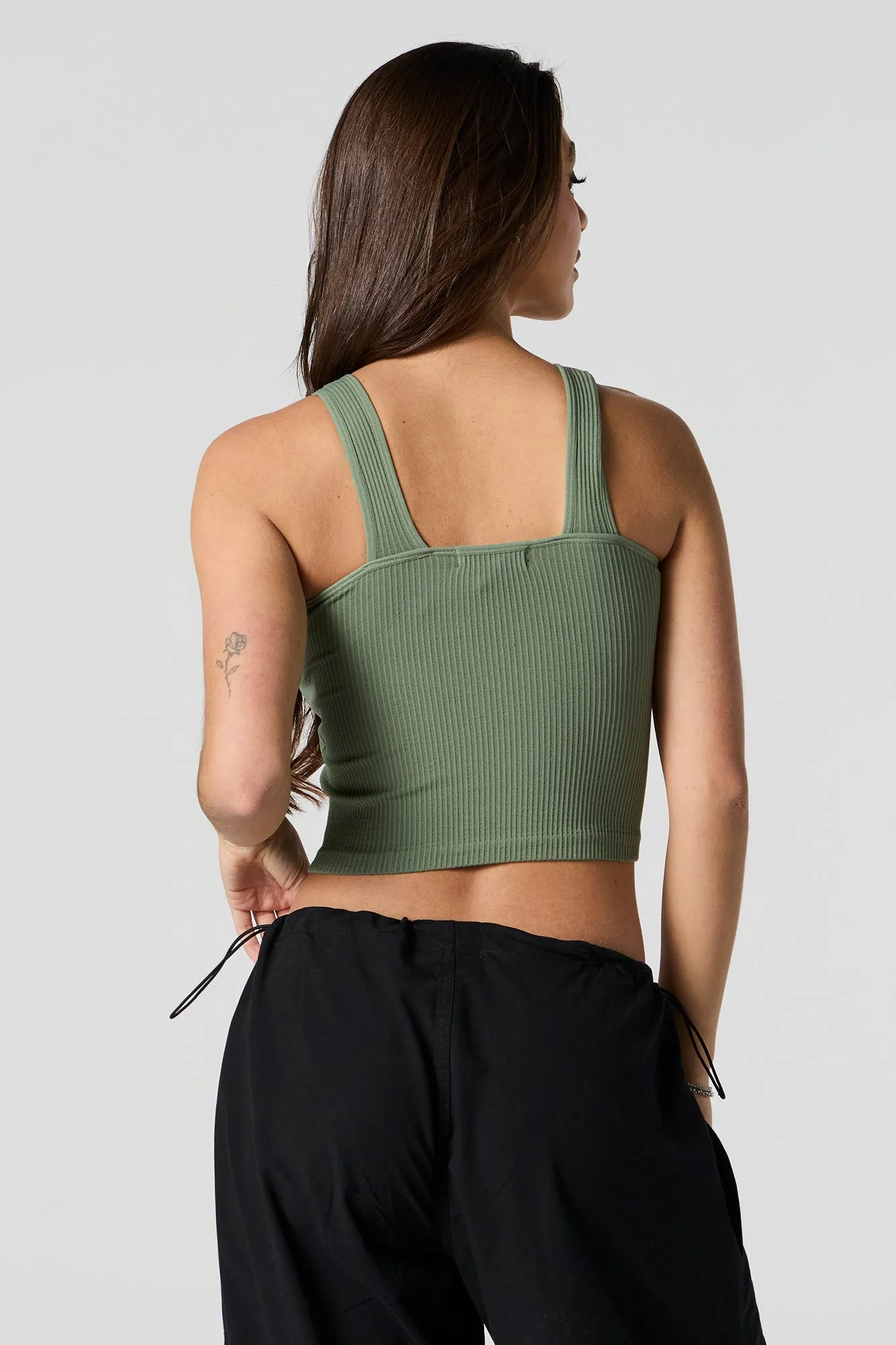 Seamless Ribbed Cropped Tank sold by Urban Planet product image thumbnail 2