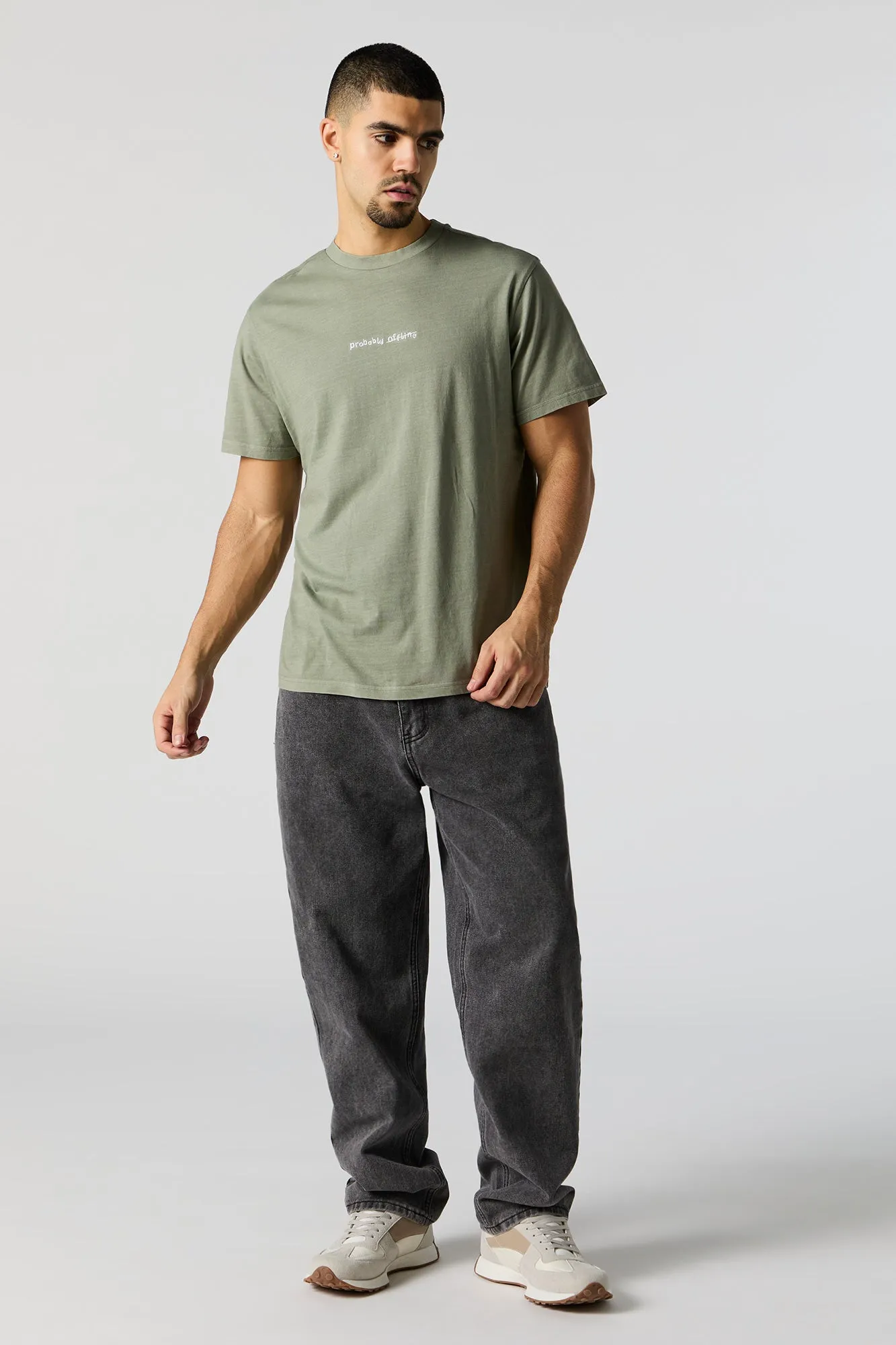 Probably Offline Embroidered T-Shirt sold by Urban Planet product image thumbnail 3