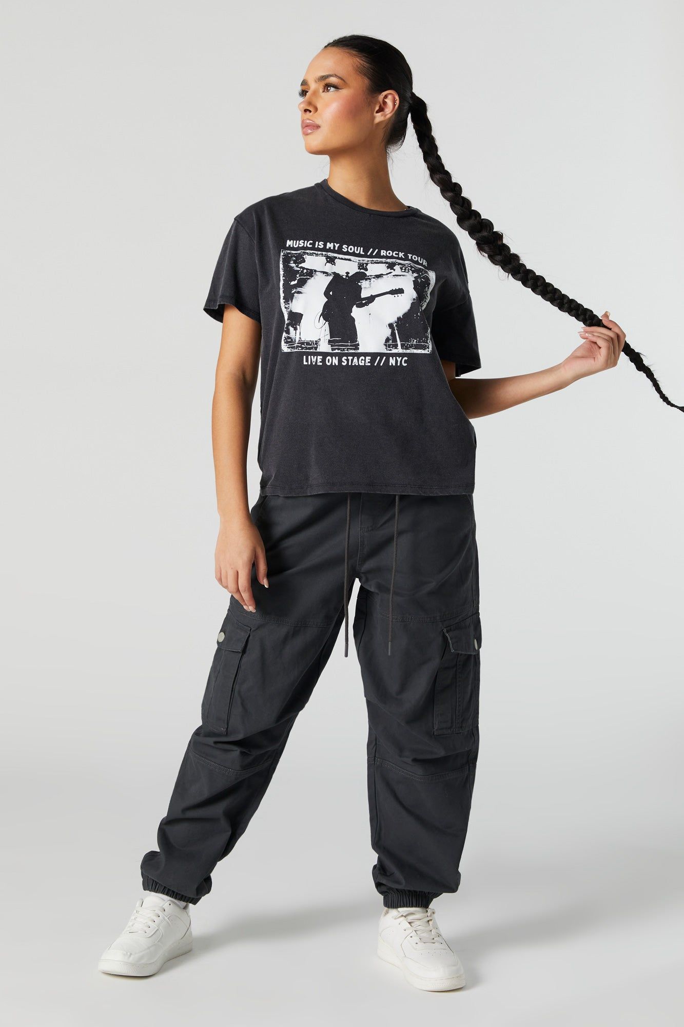 Rock Tour Graphic Boyfriend T-Shirt sold by Urban Planet product image thumbnail 3