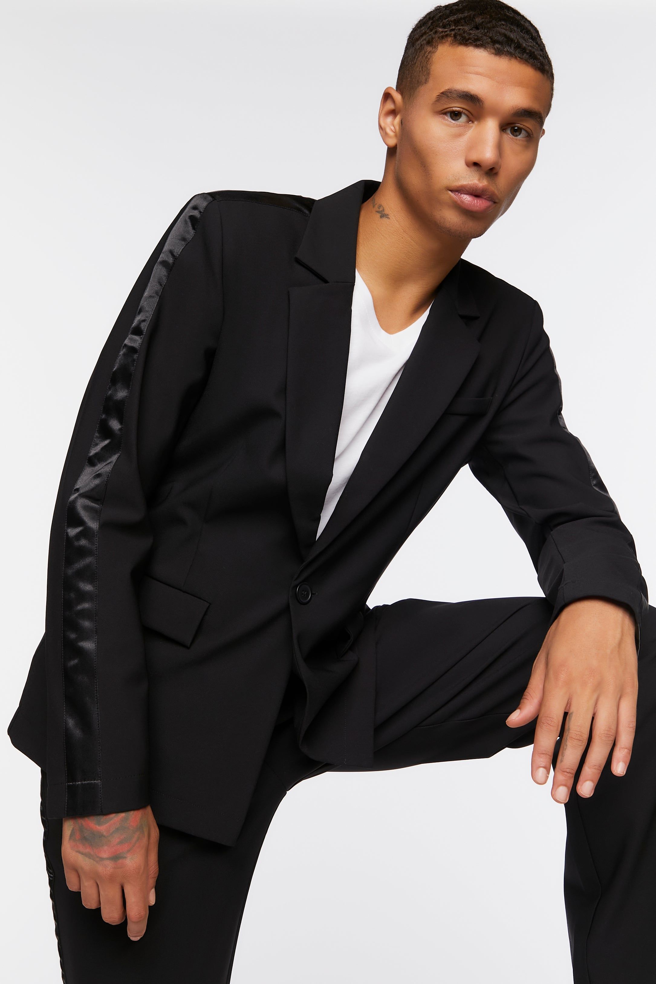 Notched Button-Up Blazer sold by Urban Planet