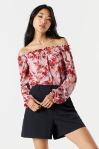 Maillot fleuri en chiffon à épaules dénudées sold by Urban Planet