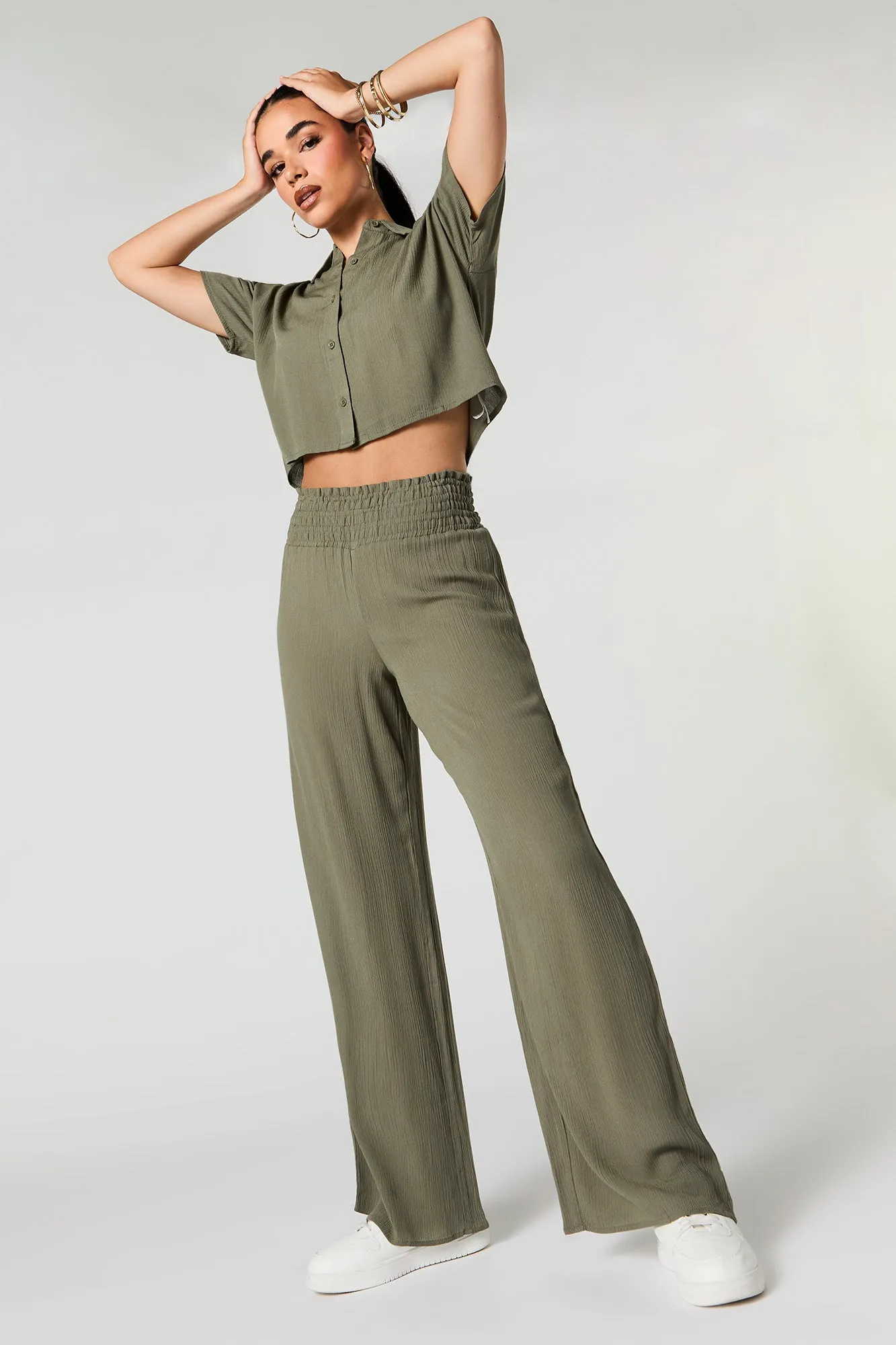 Pantalon à jambe large texturé sold by Urban Planet product image thumbnail 4