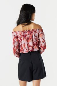 Maillot fleuri en chiffon à épaules dénudées sold by Urban Planet