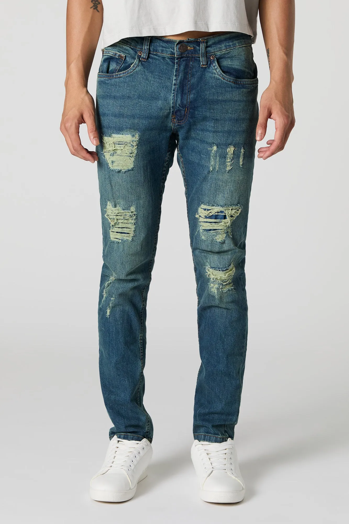 Medium Vintage Wash Distressed Skinny Jean sold by Urban Planet