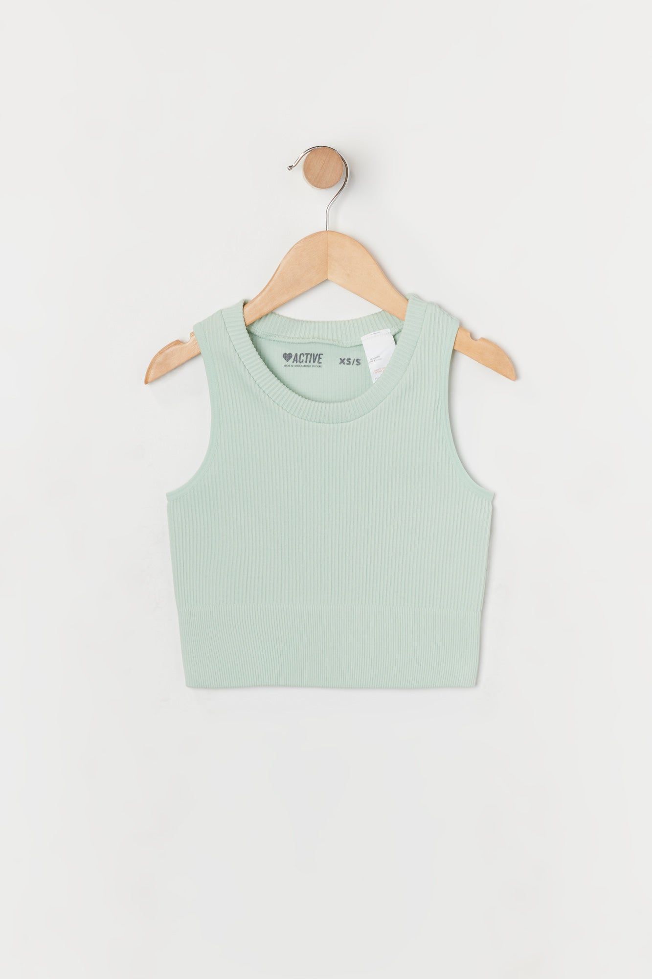 Débardeur côtelé sans coutures pour fille sauge sold by Urban Planet