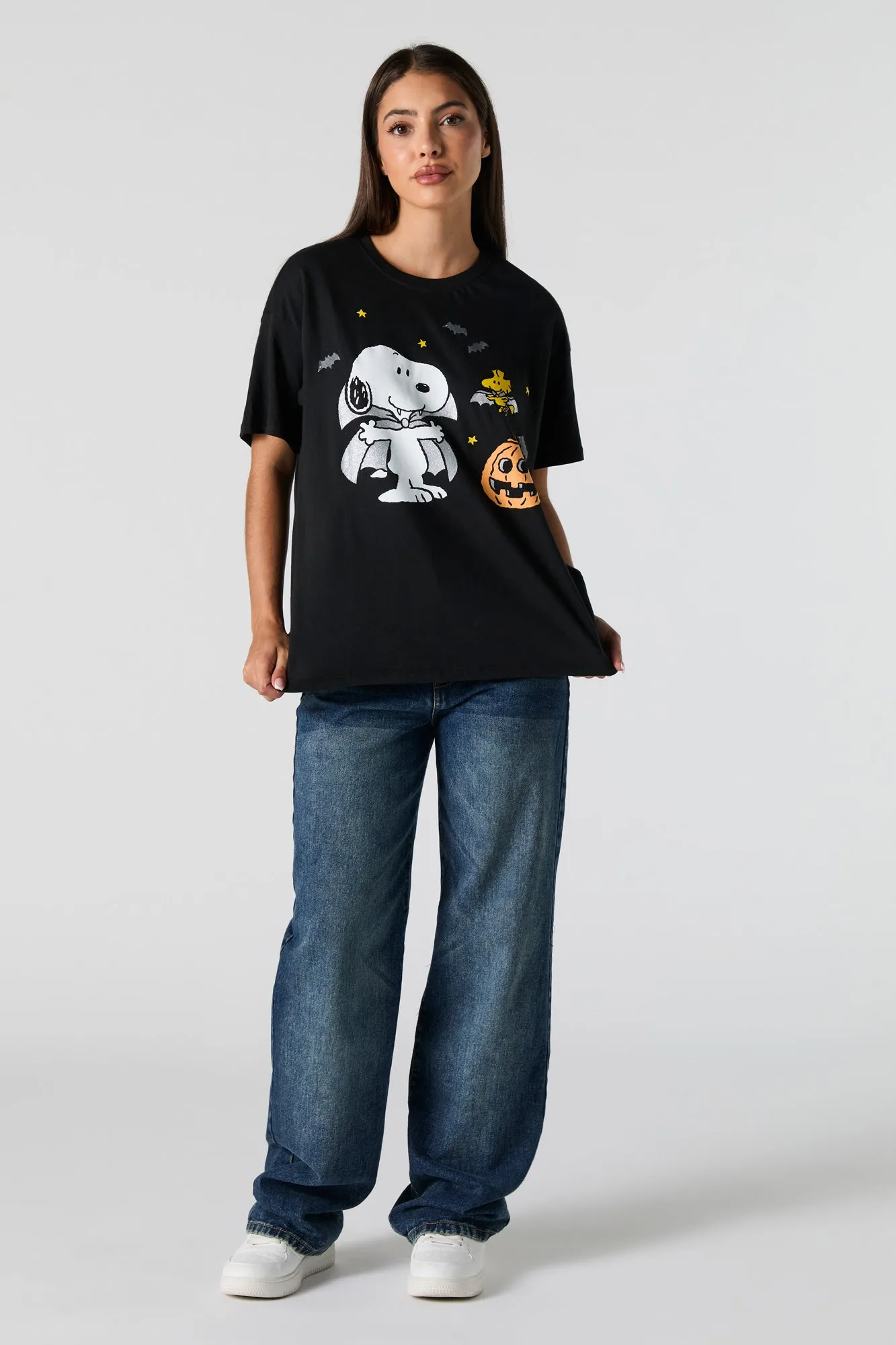 Snoopy Halloween Graphic Boyfriend T-Shirt sold by Urban Planet product image thumbnail 3