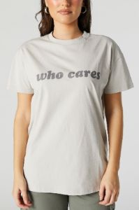 Who Cares Oversized Graphic T-Shirt sold by Urban Planet