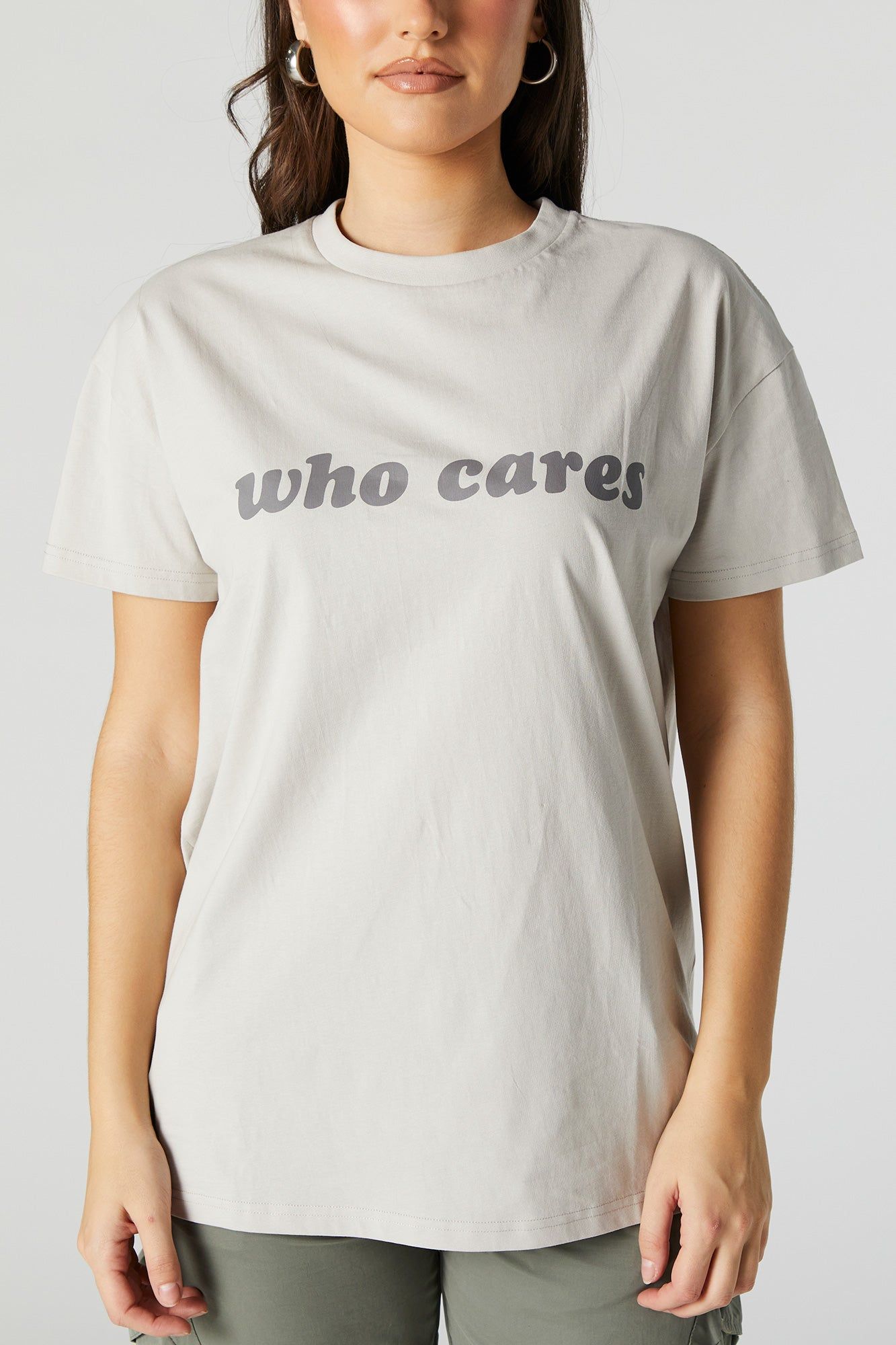 Who Cares Oversized Graphic T-Shirt sold by Urban Planet product image thumbnail 4