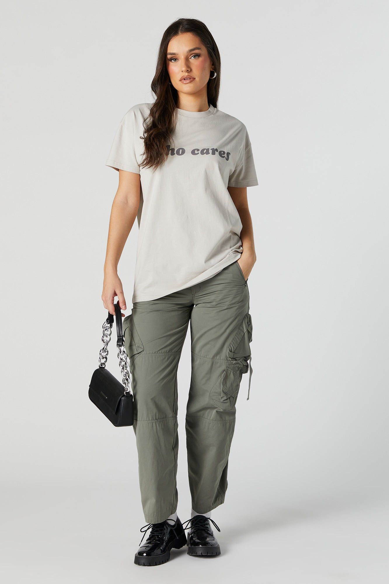 Who Cares Oversized Graphic T-Shirt sold by Urban Planet product image thumbnail 3