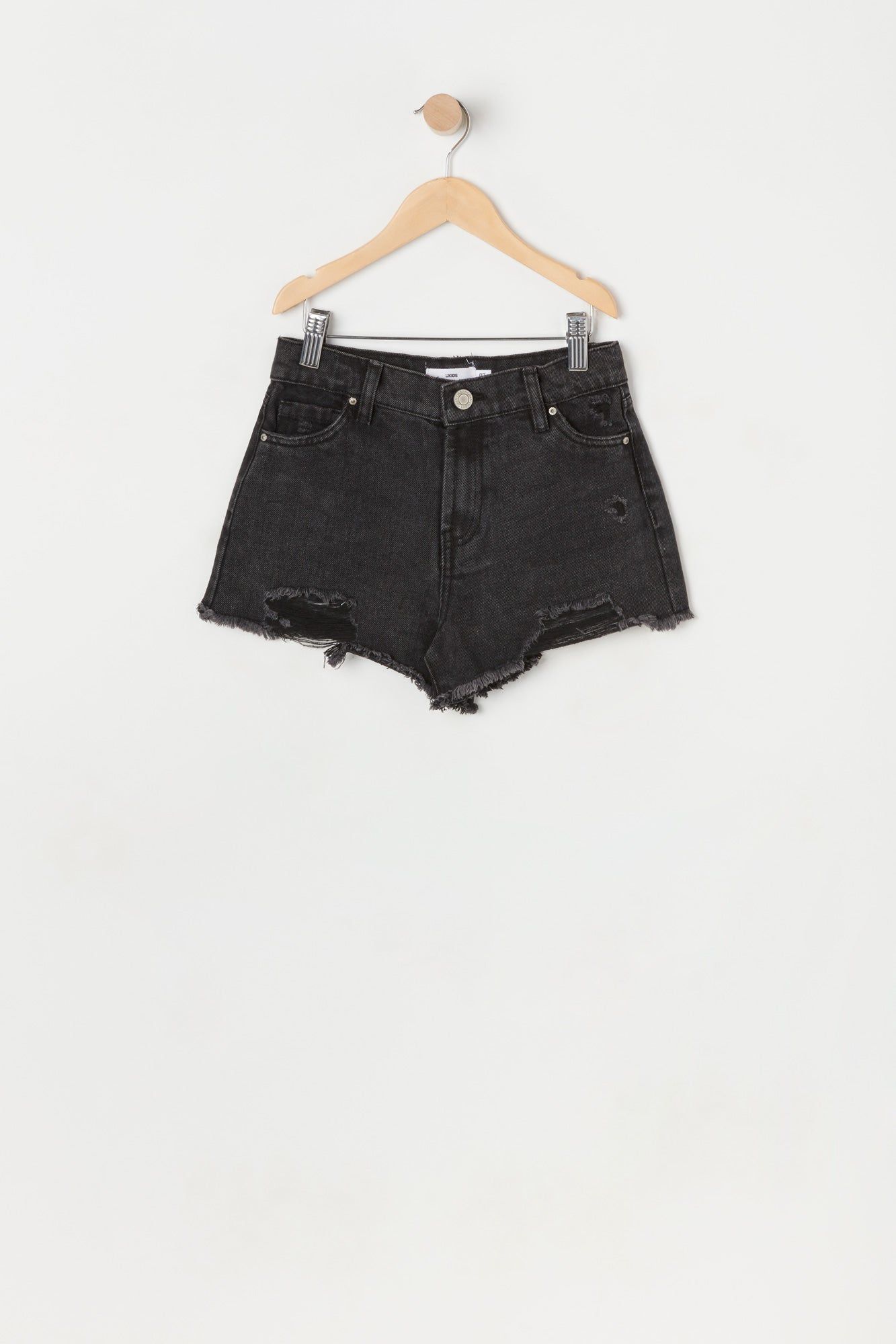 Short vintage Chelsea déchiré noir à taille haute pour fille sold by Urban Planet