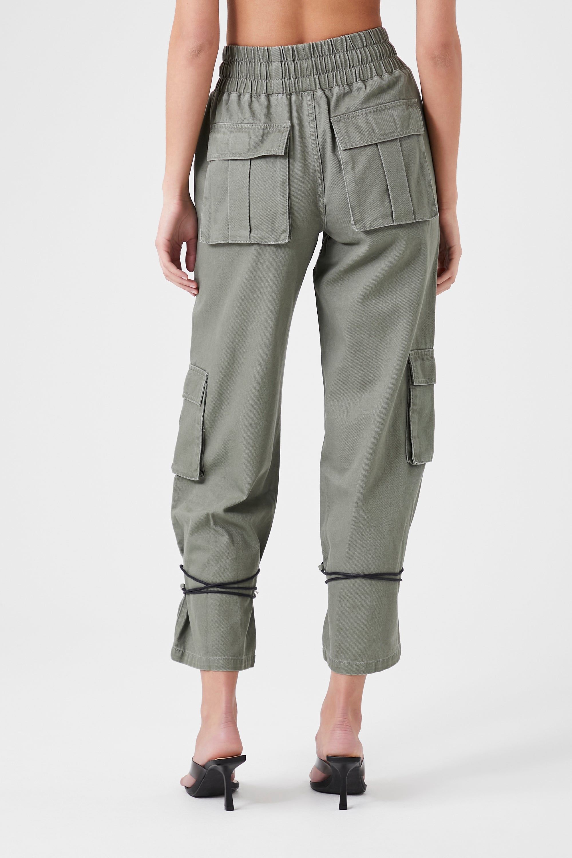 Jogger cargo à poches multiples en denim avec taille coulissante sold by Urban Planet product image thumbnail 3