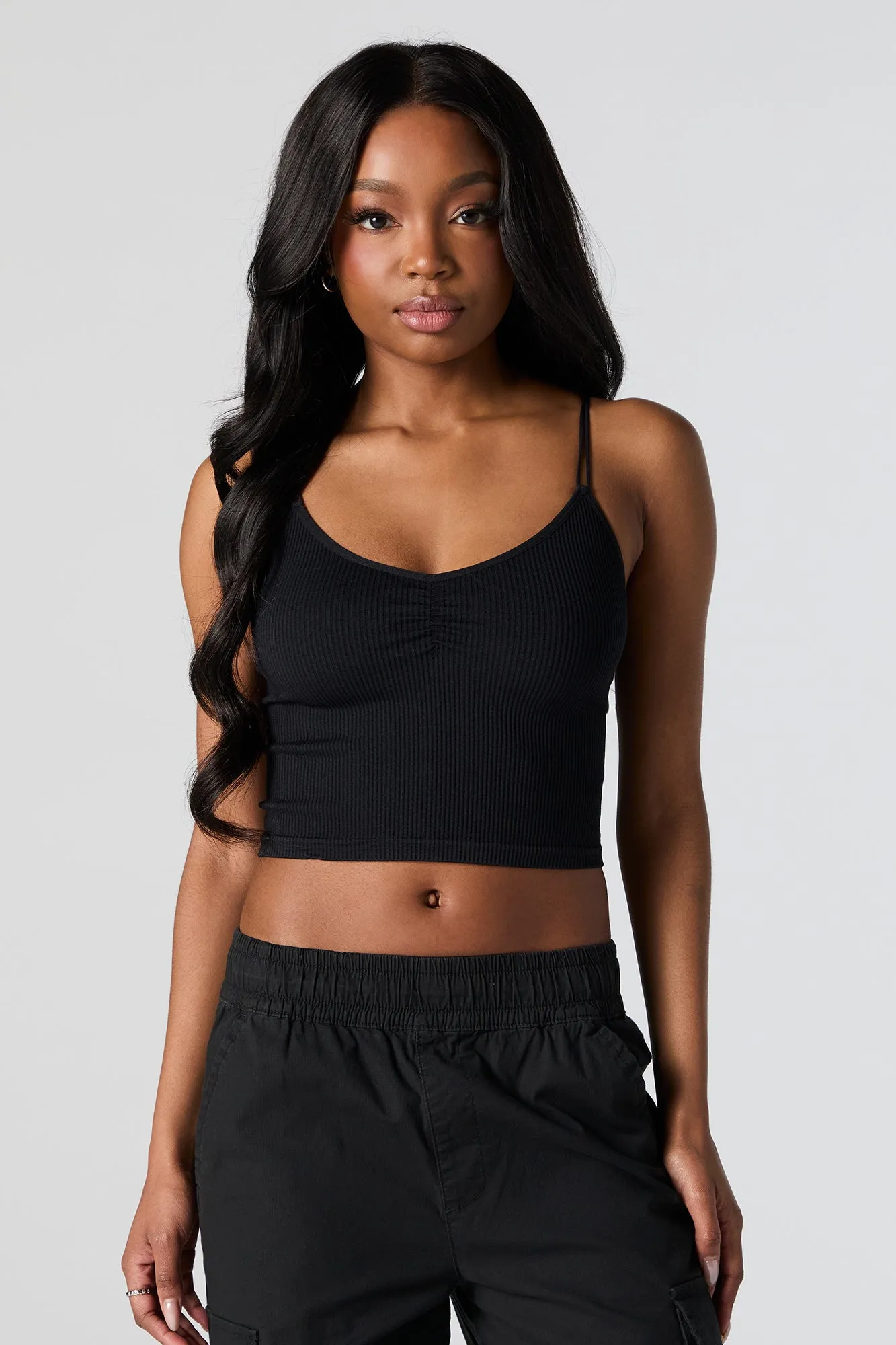 Seamless Ribbed Front Cinched Cami sold by Urban Planet