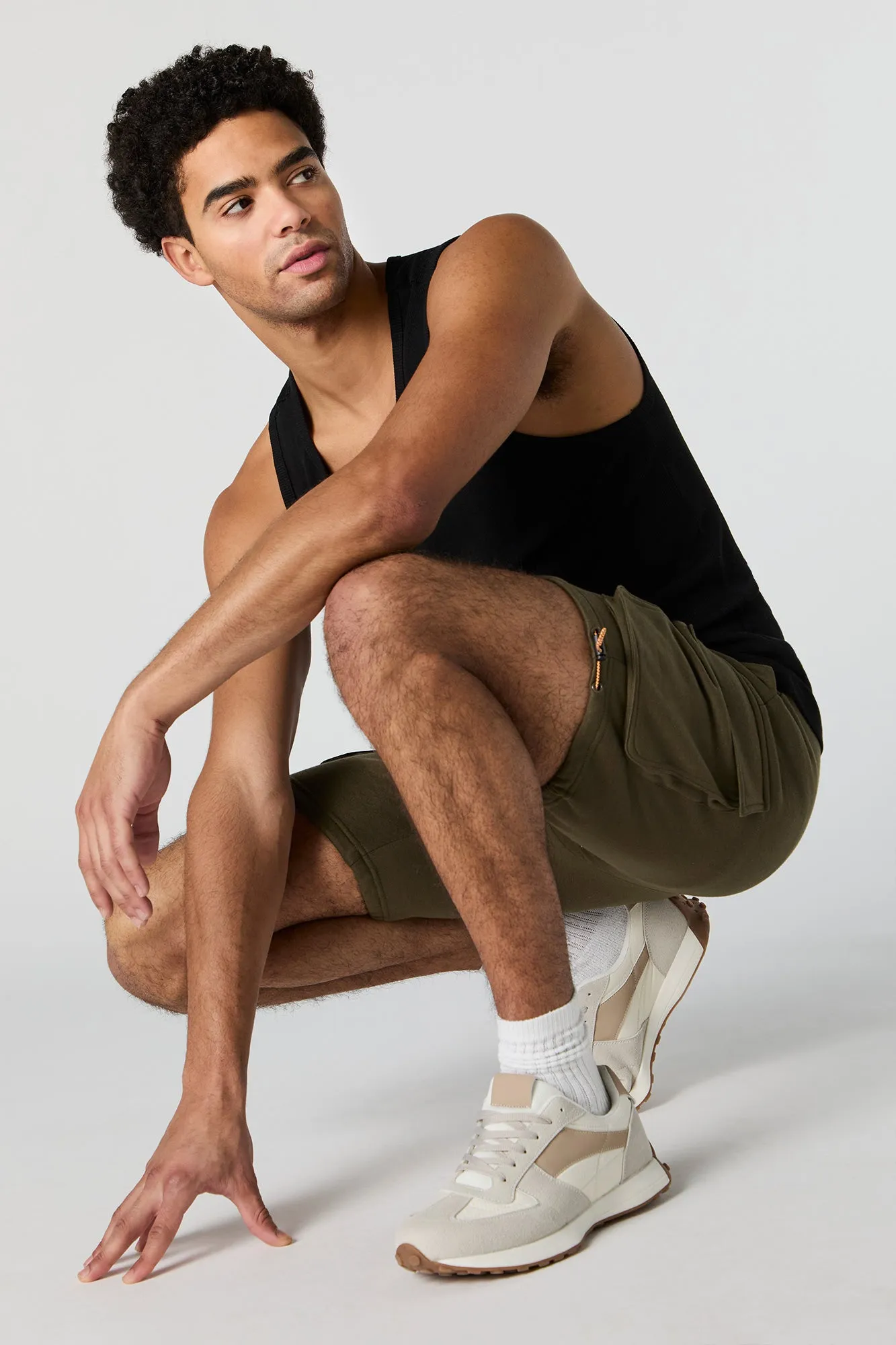 Fleece Toggle Hem Cargo Short sold by Urban Planet