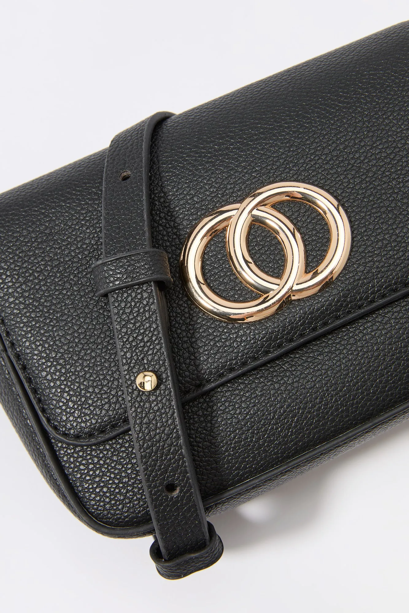 Faux Leather Double Ring Crossbody Purse sold by Urban Planet product image thumbnail 4