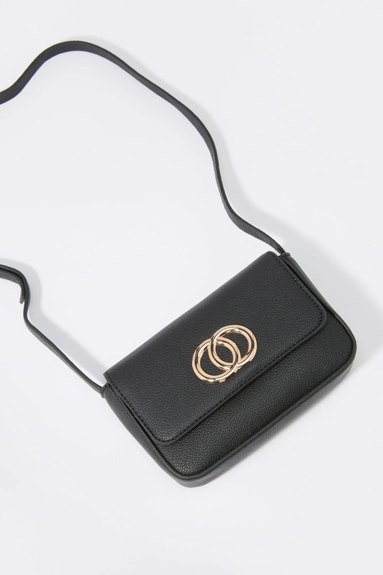 Faux Leather Double Ring Crossbody Purse sold by Urban Planet