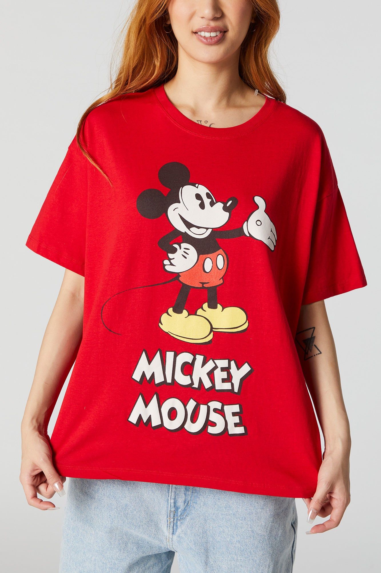 T-shirt de coupe garçonne à imprimé Mickey Mouse sold by Urban Planet