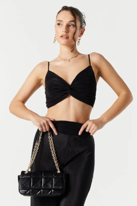 Crinkle Satin Crop Top sold by Urban Planet