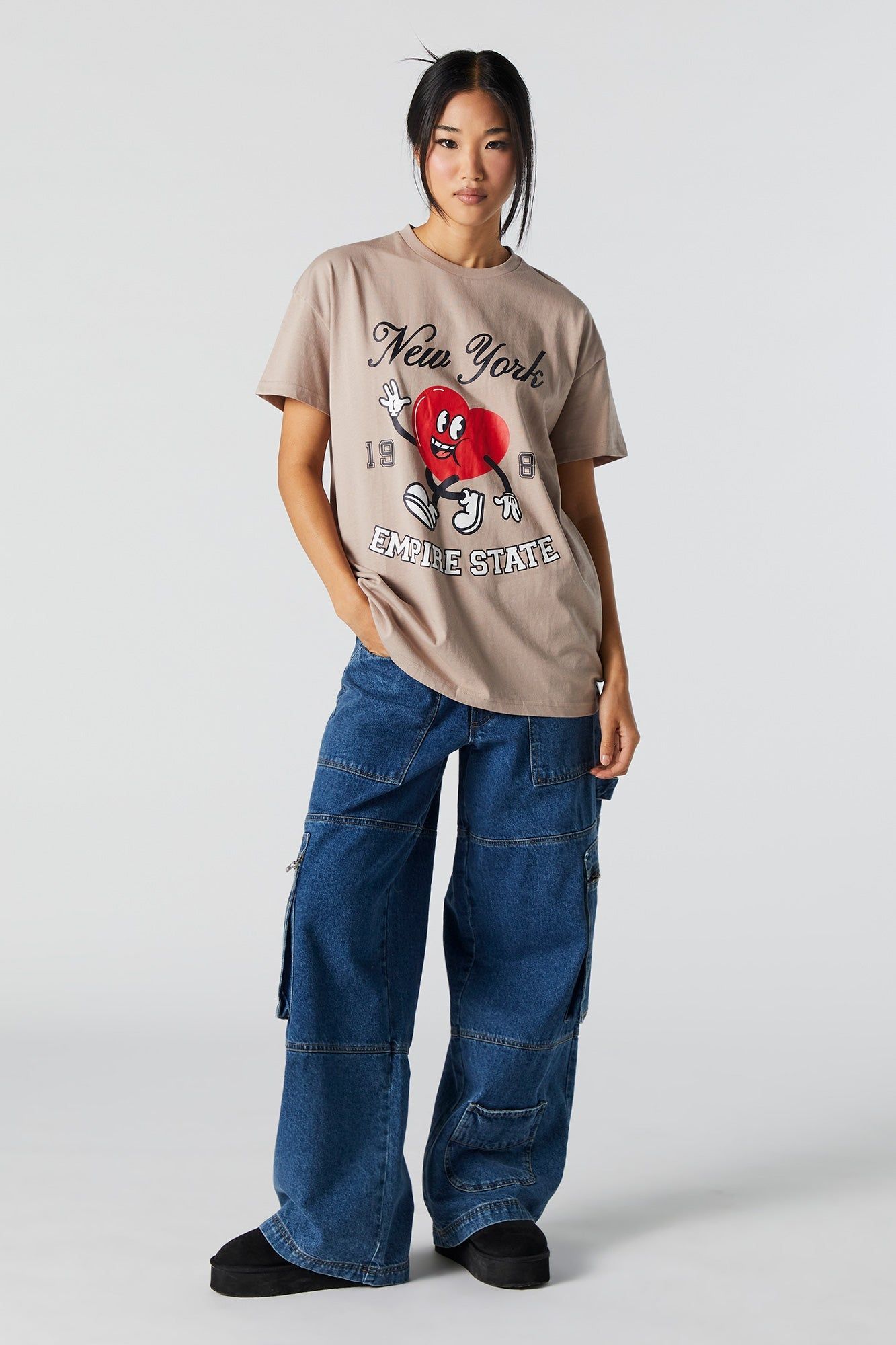 NY Empire State Graphic Boyfriend T-Shirt sold by Urban Planet product image thumbnail 3