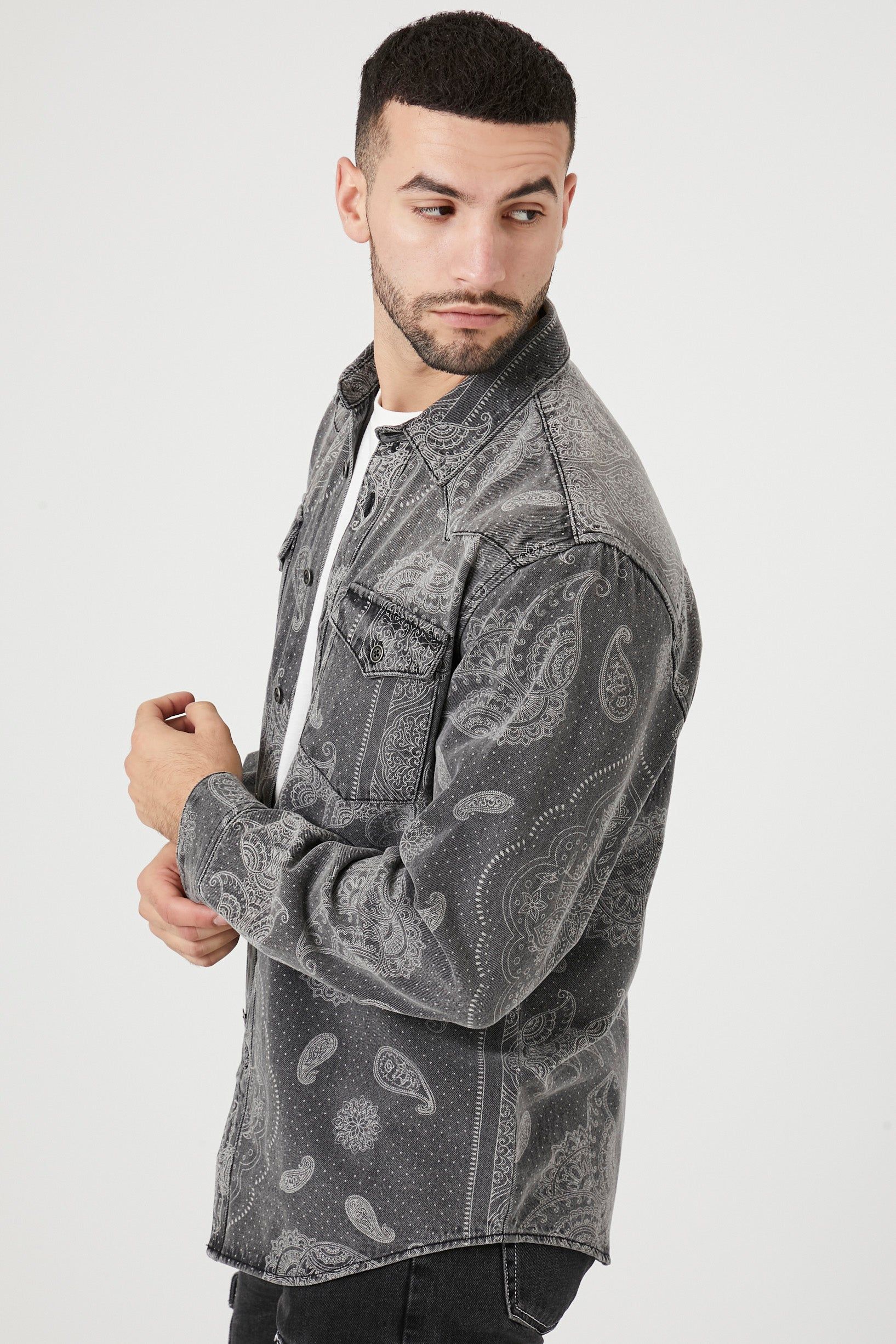 Paisley Print Button-Up Top sold by Urban Planet product image thumbnail 3