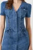 Denim Lace Up Mini Dress sold by Urban Planet