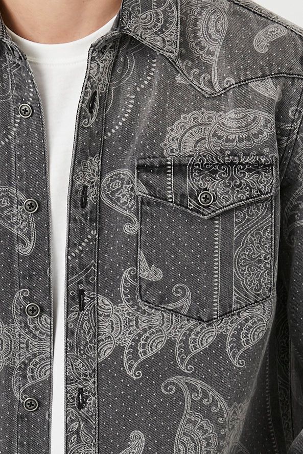 Paisley Print Button-Up Top sold by Urban Planet product image thumbnail 5