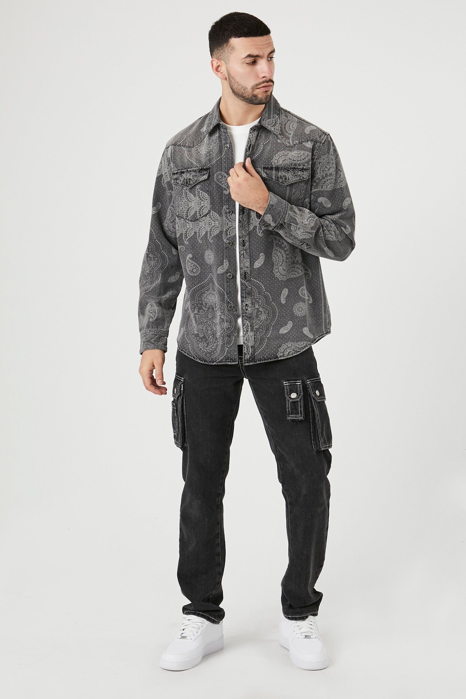 Paisley Print Button-Up Top sold by Urban Planet product image thumbnail 4