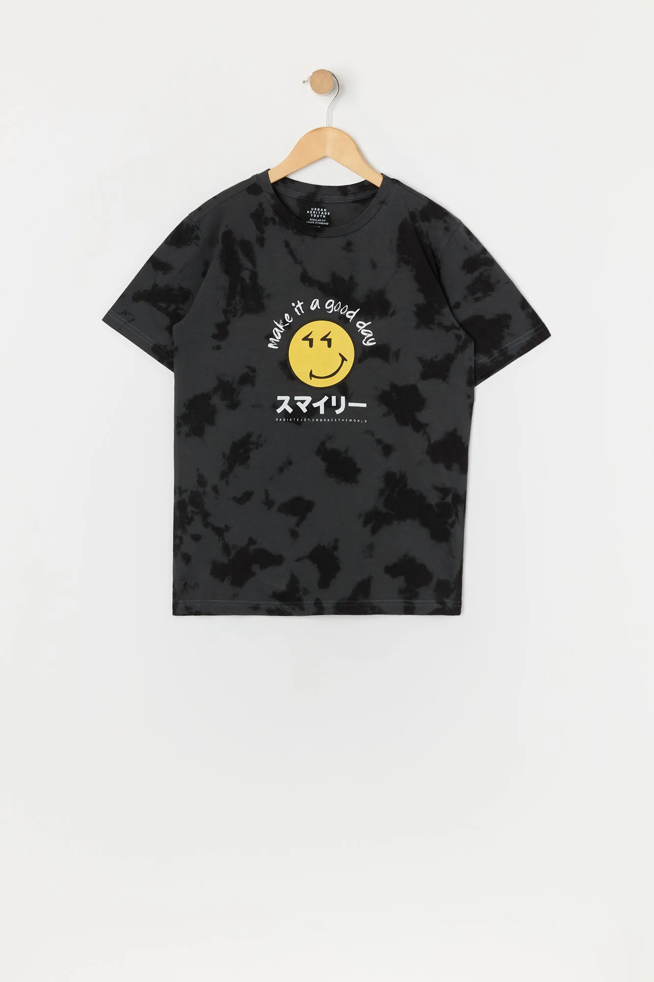 T-shirt noué-teint à imprimé Good Day pour garçon sold by Urban Planet