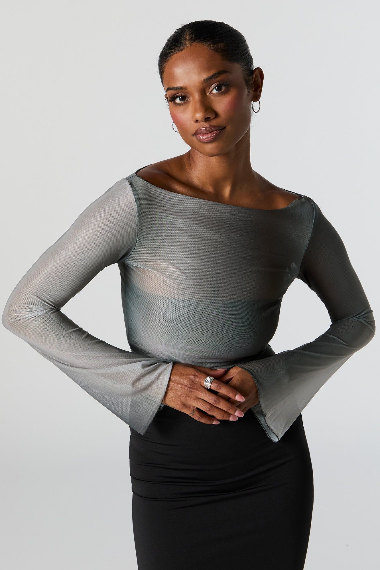 Mesh Bell Sleeve Top sold by Urban Planet