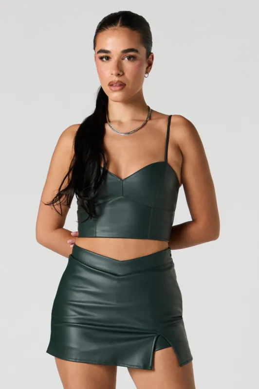 Faux Leather Sweetheart Bustier Tank sold by Urban Planet