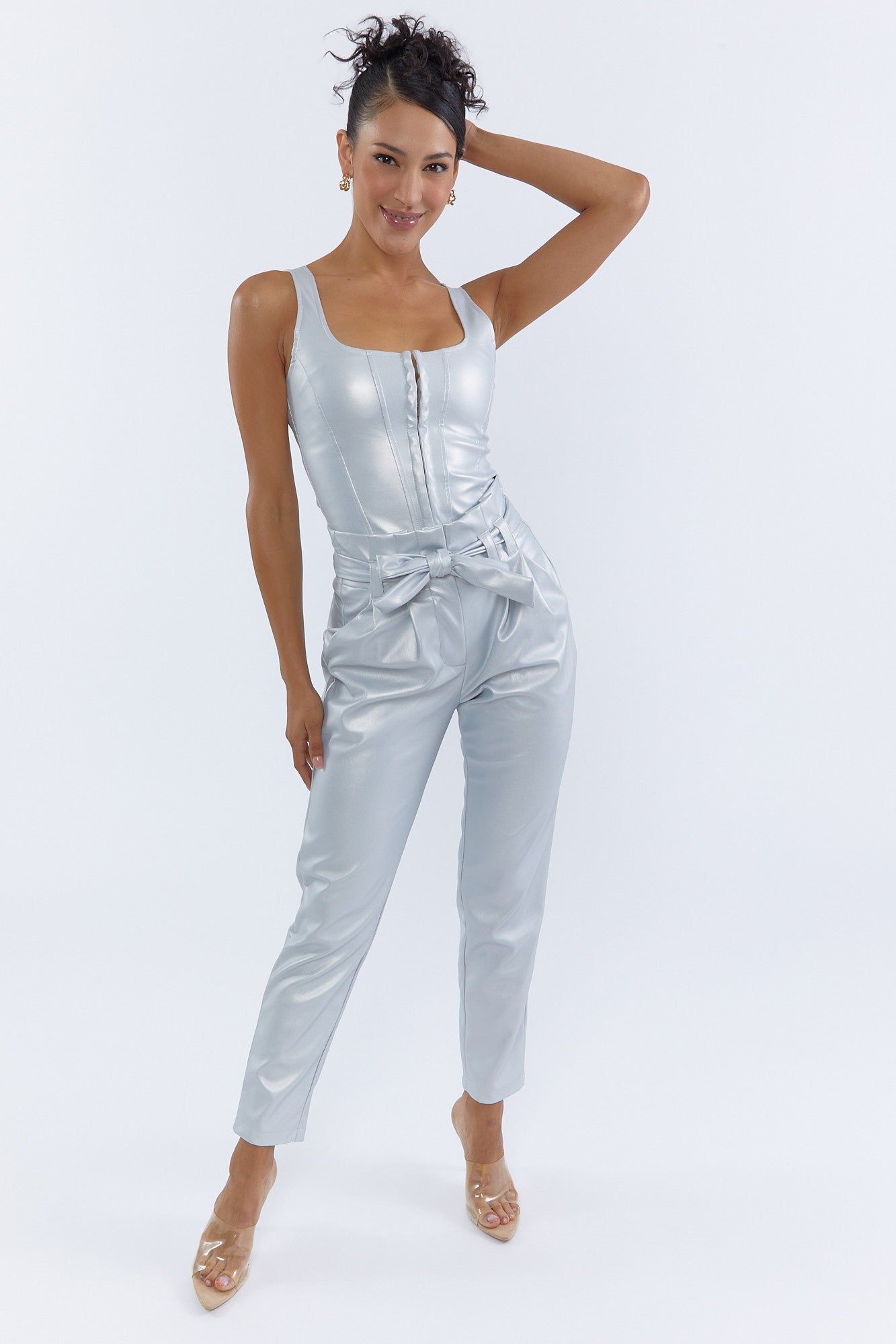 Faux-Leather Belted High-Rise Paperbag Pant sold by Urban Planet product image thumbnail 5