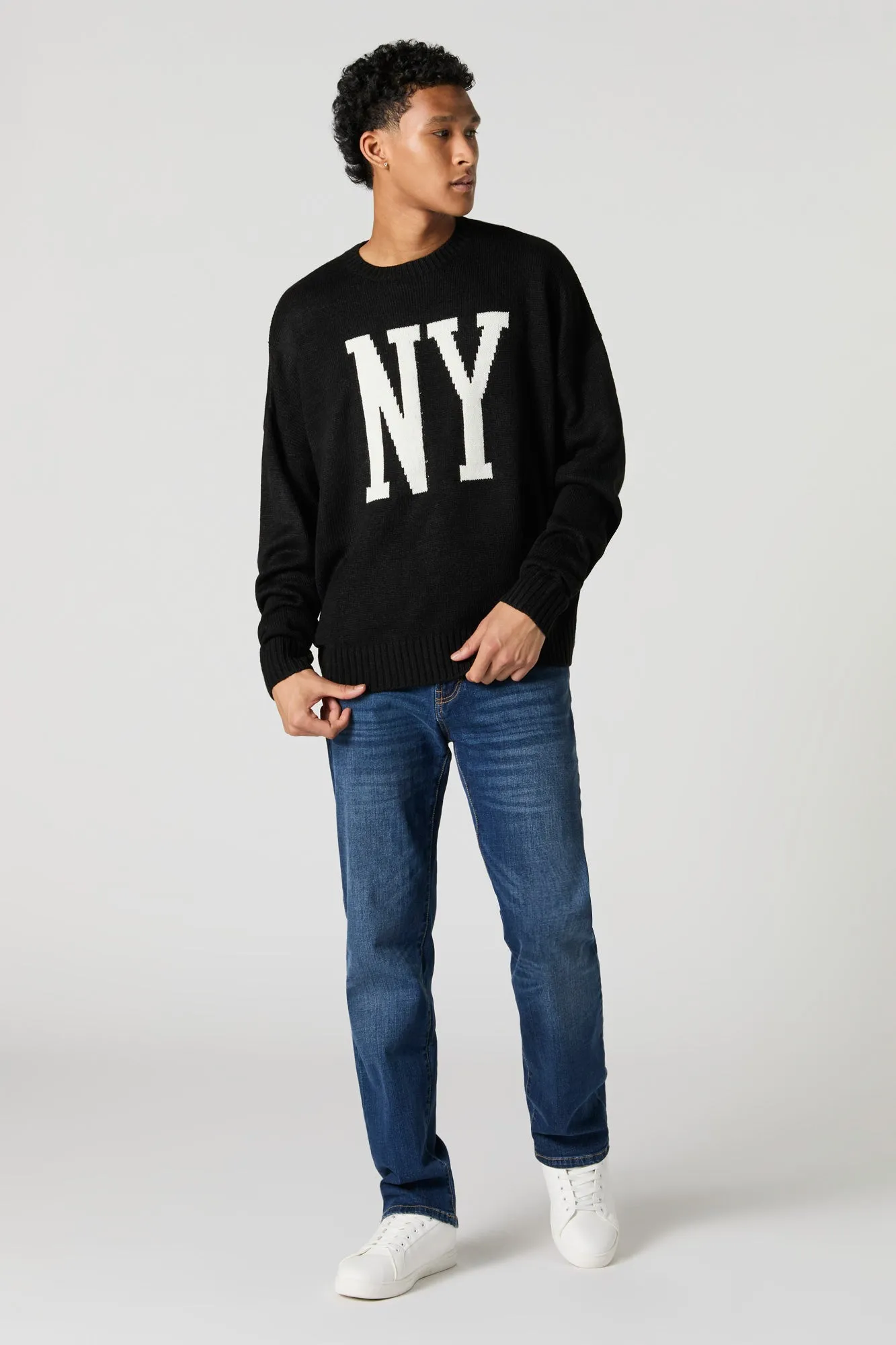 NY Jacquard Knit Relaxed Sweater sold by Urban Planet product image thumbnail 3