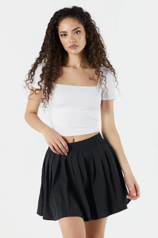 Pleated Pull On Mini Skirt sold by Urban Planet