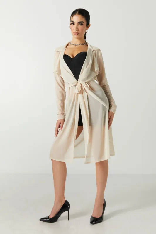 Mesh Open Front Cardigan made by Urban Planet