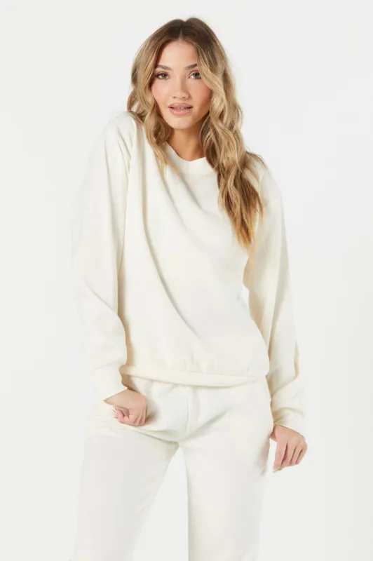 Solid Fleece Crewneck Sweatshirt sold by Urban Planet