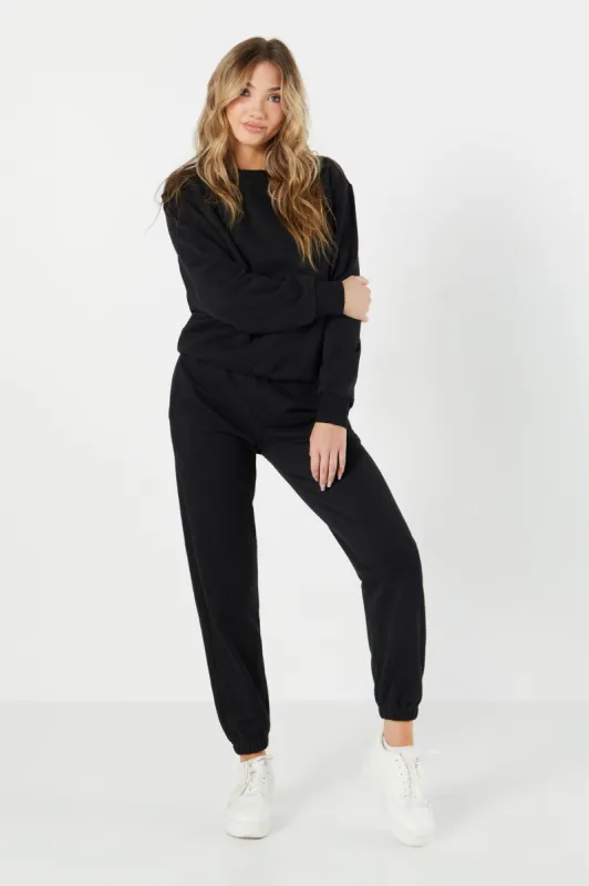 Pantalon de jogging en molleton uni à taille coulissante sold by Urban Planet