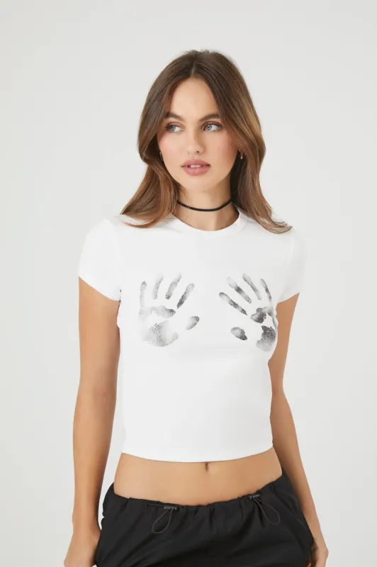 Petit t-shirt à imprimé de main sold by Urban Planet