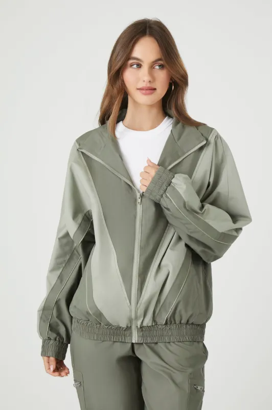 Two Tone Zip-Up Jacket sold by Urban Planet
