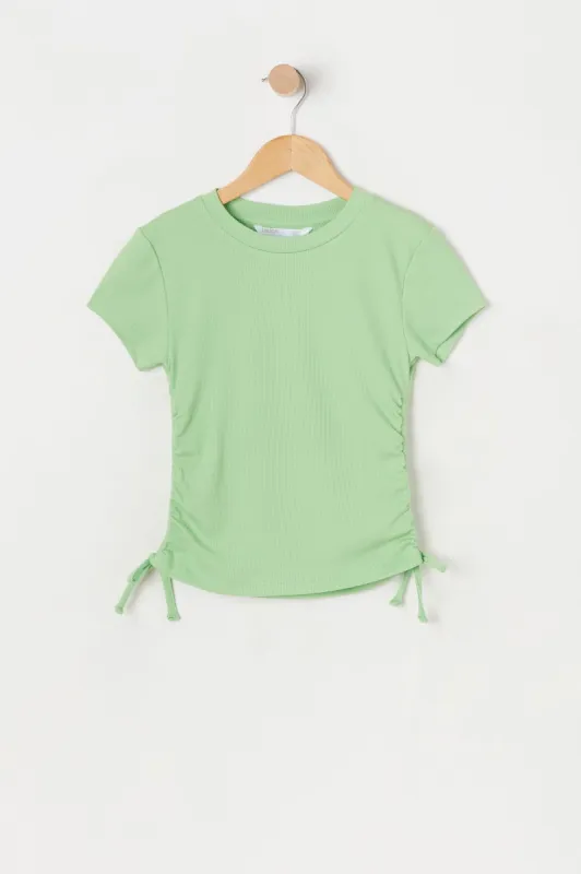 Girls Ribbed Side Cinched Top made by Urban Planet