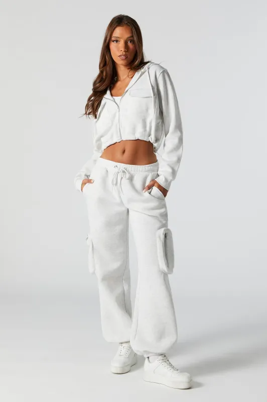 Fleece Zip Cargo Jogger sold by Urban Planet